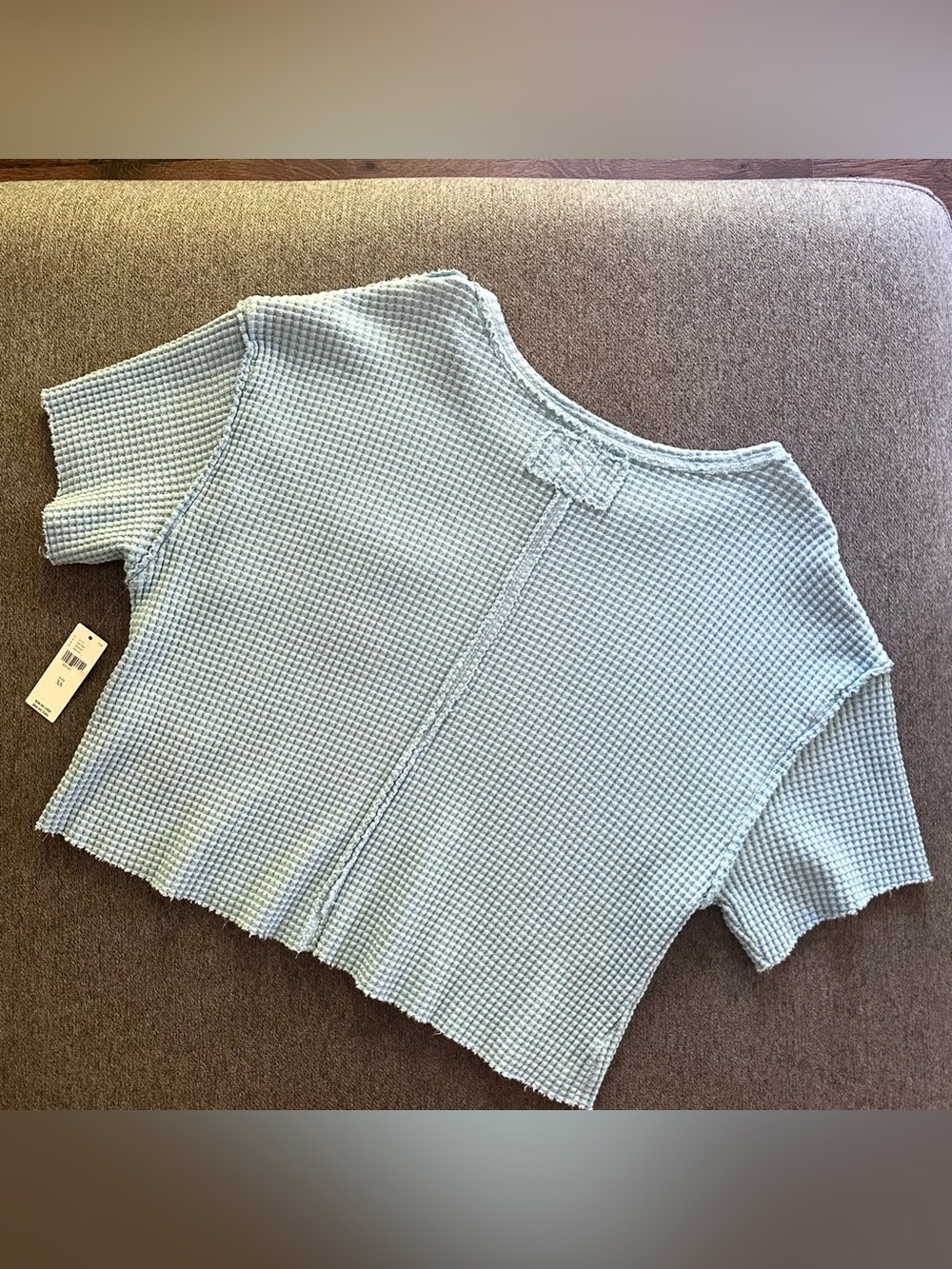 NWT Anthropologie Pilcro Waffle Knit Cropped Shirt XS - Picture 5 of 5